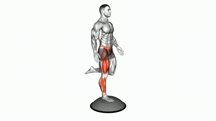 Agachamento Skater Contrabalanceado em Equilíbrio no Bosu (Masculino)