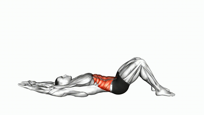 Abdominal Crunch (Braços Estendidos) (Vista Lateral)