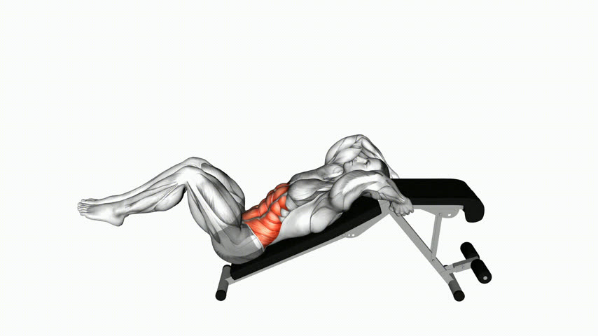 Abdominal Inverso Declinado com Pernas Flexionadas