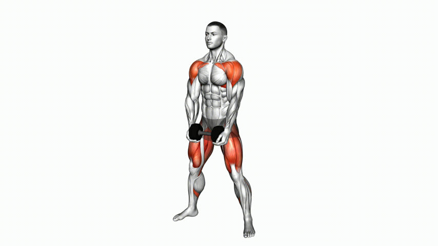 Agachamento Sumô com Elevação Frontal com Halter