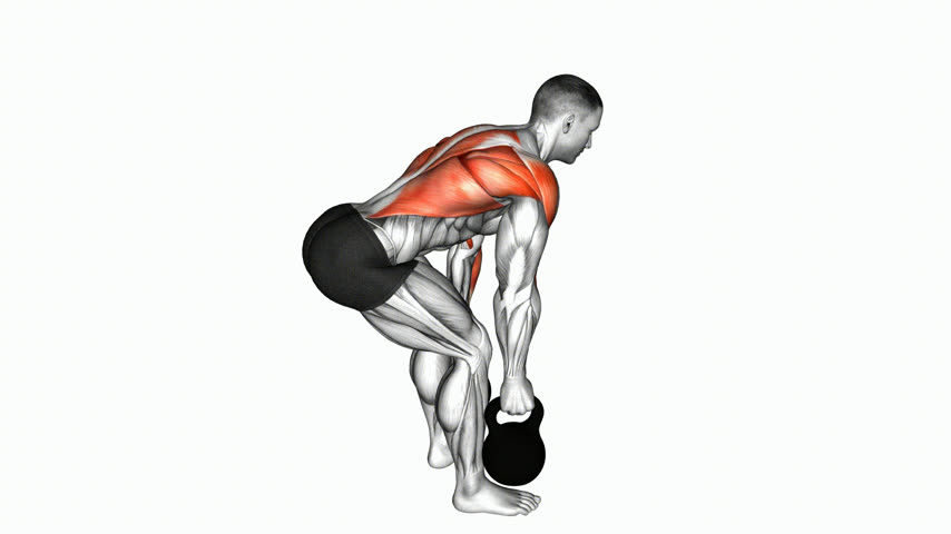 Remada Alternada com Kettlebell