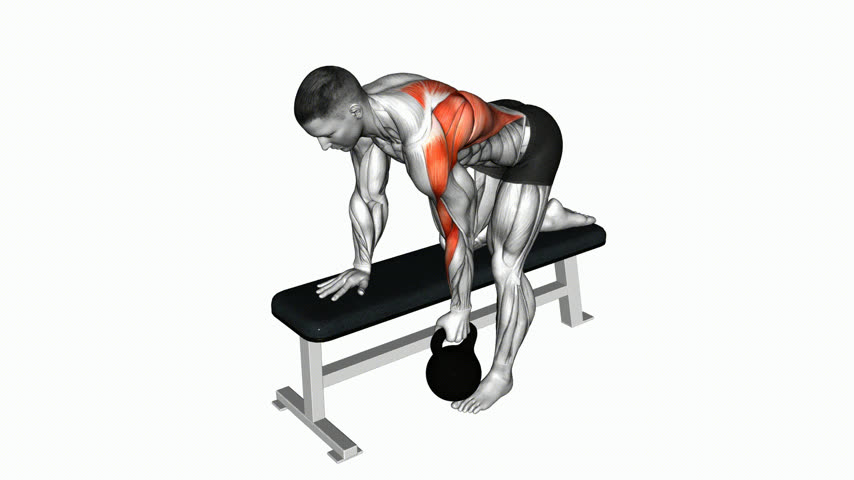 Remada Curvada com Kettlebell