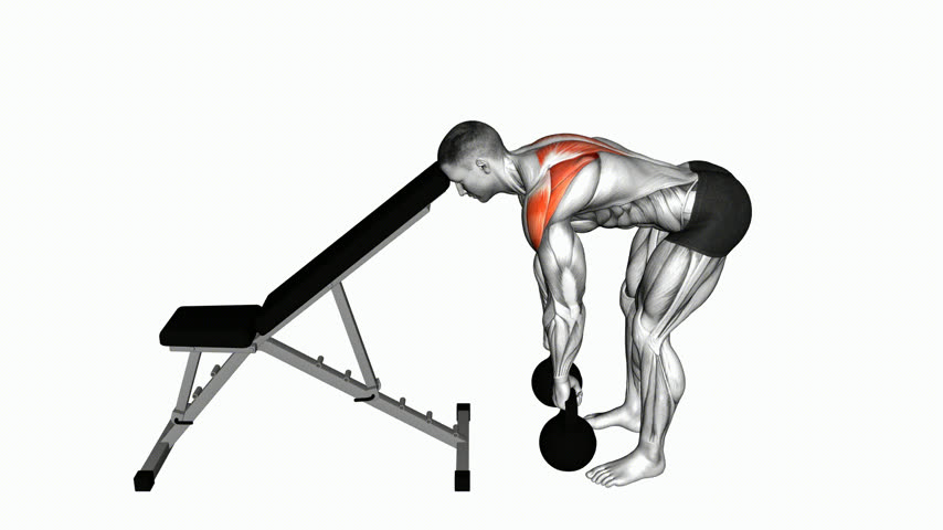 Remada com Apoio de Cabeça com Kettlebell