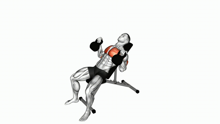 Supino Inclinado com Pegada Neutra com Kettlebell