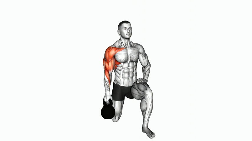 Sustentação Bottoms Up no Ombro Ajoelhado com Kettlebell