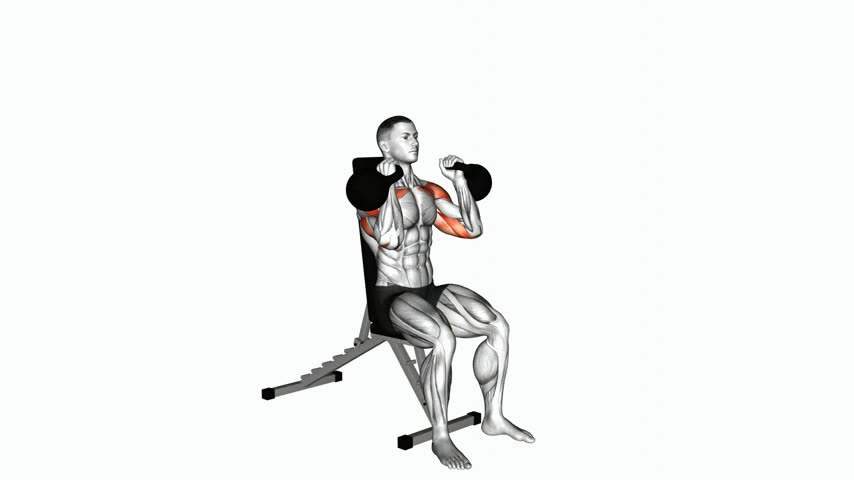 Desenvolvimento Sentado com Pegada Neutra com Kettlebell