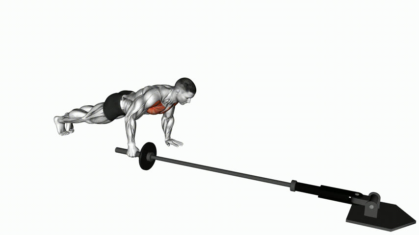 Flexão de Braço no Landmine