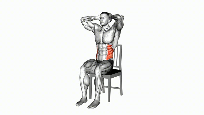 Flexão Lateral Sentado na Cadeira