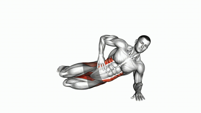 Prancha Lateral com Elevação de Perna Flexionada