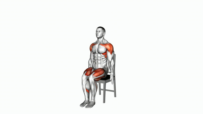 Passo Lateral com Mãos ao Alto Sentado na Cadeira