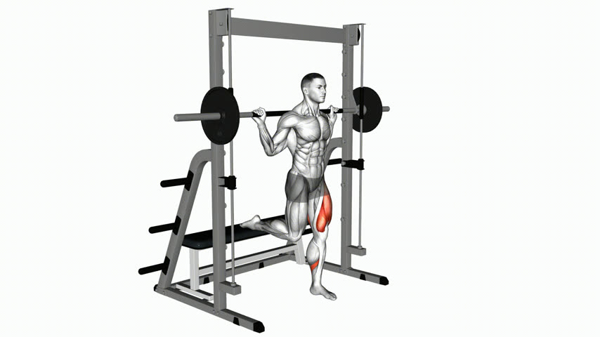 Agachamento Split Unilateral no Smith
