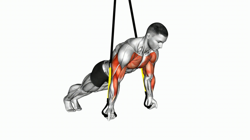 Flexão de Braço Invertida na Fita de Suspensão